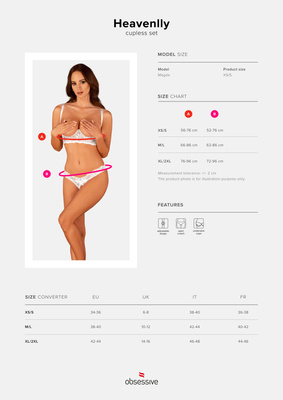 Zestaw Heavenlly Obsessive – Otwarty Biustonosz Cupless i Stringi Crotchless