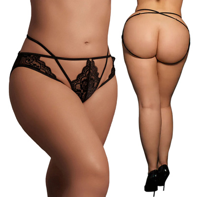 Stringi nietuzinkowe z paseczkami na pośladkach Lena - Le Desir 05