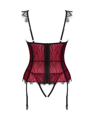 Zestaw Denissa Obsessive – Otwarty Gorset Cupless i Stringi Crotchless