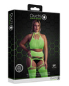 Neonowy Komplet Rajstopy Top Ouch! 838 Green UV Dwuczęściowy!
