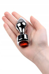 Silver Anal Plug Red Cristal – aluminiowy korek analny z czerwonym kryształem
