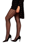 Rajstopy Harllas LivCo Corsetti Fashion – Czarna Siateczka z Eleganckim Ornamentem