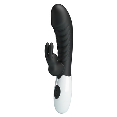 Wibrator silikonowy 20 cm, Pretty Love Naughty Bunny Black