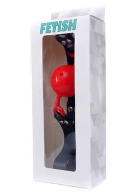 Knebel z oddychającą kulką Fetish Breathable Ball Gag Red regulowany BDSM