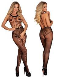 Oaniam LivCo Corsetti – Zmysłowy bodystocking z paskami i koronką