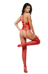 Zestaw Bielizny SoftLine 2054 Red – Koronkowy Czerwony Bodystocking