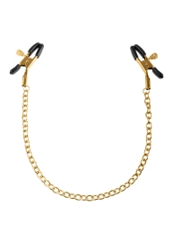 Zaciski na Sutki Połączone Łańcuszkiem Złote  Fetish Gold Nipple Clamps