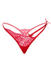  Koronkowe stringi Gina  red – Daring V-String z paseczkami