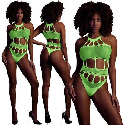 Neonowe Body Ouch! 832 Green Siateczka Dziurki UV Sexy!