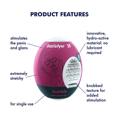 Masturbator hydroaktywny Satisfyer Egg Bubble – jednorazowe jajko dla mężczyzn