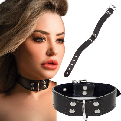 Seksowna Elegancka Obroża Do Seksu BDSM TABOOM 17102 Pierścień D Skóra Wegańska