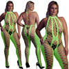 Neonowy Bodystocking Ouch! 835 Green UV Siateczka Druga Skóra!