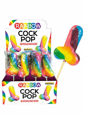 Lizak Penis Na Patyku Tęczowy Wielosmakowy Rainbow Cock Pop Prezent