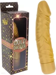 Wodoodporny Wibrator - Gold Dicker Original Vibrator ZŁOTY A SKROMNY!
