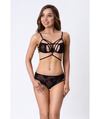 Czarny Komplet Eliana LivCo Corsetti Zmysłowy Koronkowy Biustonosz i Stringi