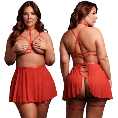 4-częściowy Zestaw Open-Cup z Siateczkową Spódniczką i Pasem 78 Le Désir