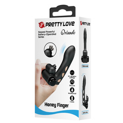 Wibrująca nakładka na palec Pretty Love Orlando – 10 trybów, czarna