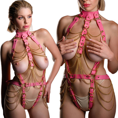 Uprząż BDSM TABOOM 17411 – RÓŻOWE ZŁOTO MALIBU HARNESS!