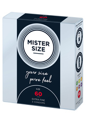 3 Prezerwatywy Mister Size - Rozmiar 60