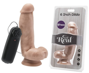 Gruby Penis Z Płynną Regulacją Wibracji - Get Real 6 Inch Dildo Vibrating 16,5cm