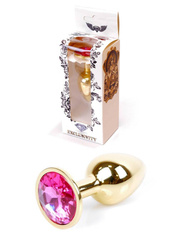Korek Analny z Różowym Kryształkiem Gold Diamond Plug Pink