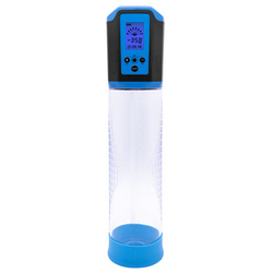 Niebieska Elektryczna Pompka z Wyświetlaczem - Passion Pump Men Premium Rechargeable Automatic LCD Pump