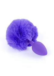 Ozdobna Wtyczka Analna z Króliczym Ogonkiem - Bunny Tail Purple