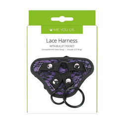 Regulowany Fioletowy Pas do Przymocowania Dildo - Strap-On Lace Harness Purple