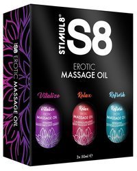 Zestaw 3 Olejków do Masażu - S8 Erotic Massage Oil Set