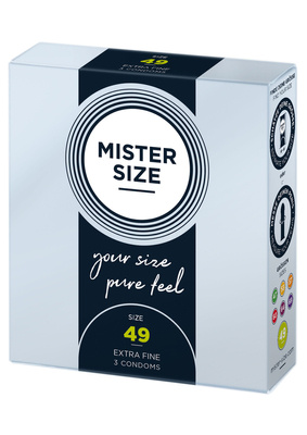 3 Prezerwatywy Mister Size - Rozmiar 49