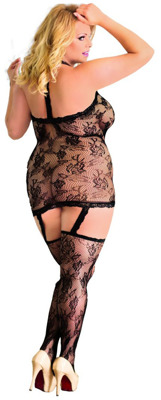 Czarny Bodystocking Crazy SoftLine 6269 Plus Size