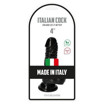 Czarny Fantom Penisa na Przyssawce - Italian Cock 4" Black