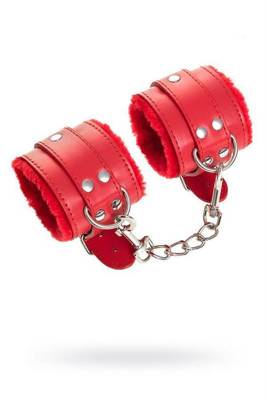 Czerwone Kajdanki Z Ekoskóry - Anonymo Wrist Cuffs No 0105 Red