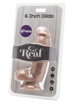 Gruby Penis Z Płynną Regulacją Wibracji - Get Real 6 Inch Dildo Vibrating 16,5cm
