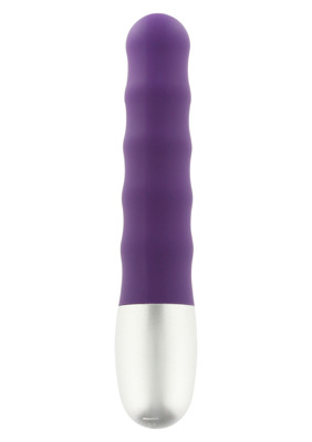 Mini Karbowany Wibrator - Discretion Ribbed Purple