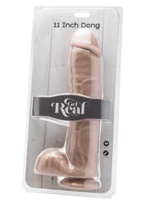 Ogromne Dildo Z Jądrami I Przyssawką - Get Real 11" 28cm