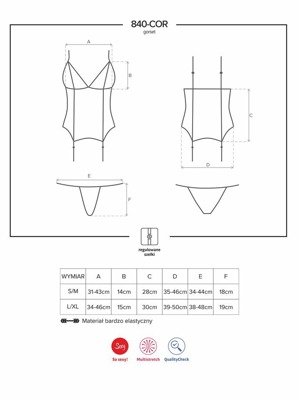 Seksowny Gorset i Figi - Obsessive 840-COR-1