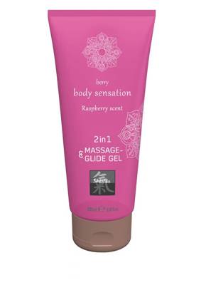 Shiatsu Żel do Miejsc Intymnych i Masażu - 2in1 Massage & Glide Raspberry 200ml