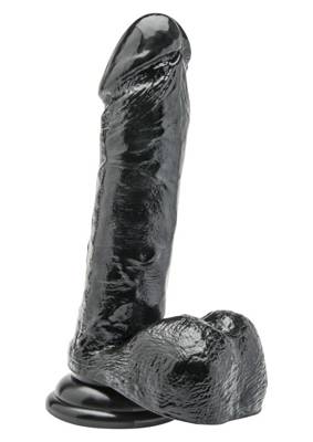 Średnie Realistyczne Czarne Dildo - Get Real 7" 19,3cm