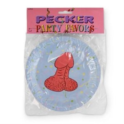 Talerze z Penisem - Pecker Party Favors 6 szt.