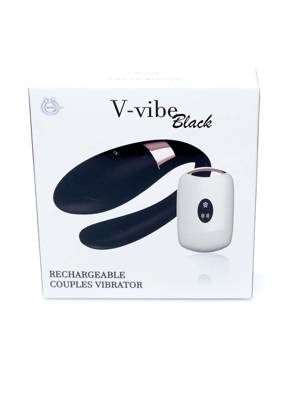 Wibrator Typu Podkówka dla Obojga Partnerów - V-vibe Black Boss Series