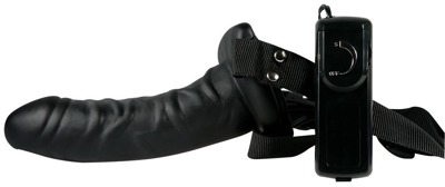 Wibrująca Czarna Proteza Penisa dla Mężczyzn - Robotic Strap On