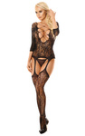 Czarny Siateczkowy Bodystocking - Merve 4173 Soft Line