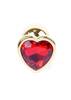 Ekskluzywny Korek Analny z Czerwonym Kryształem Gold Diamond Plug Heart Red