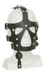 Maska duża z kneblem i dopinanymi klapkami na oczy i usta Leder 8023