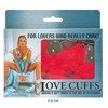 Metalowe Solidne Kajdanki z Czerwonym Futerkiem - Love Cuffs