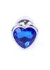 Stalowy Korek Analny Serce z Niebieskim Kryształkiem Diamond Plug Heart Blue